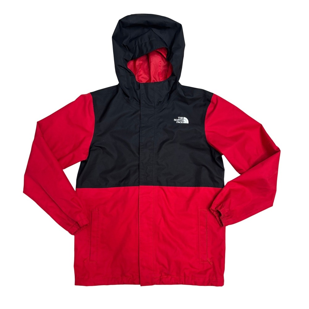 The North Face Youth Large Red Black Resolve Reflective Rain Jacket DryVent